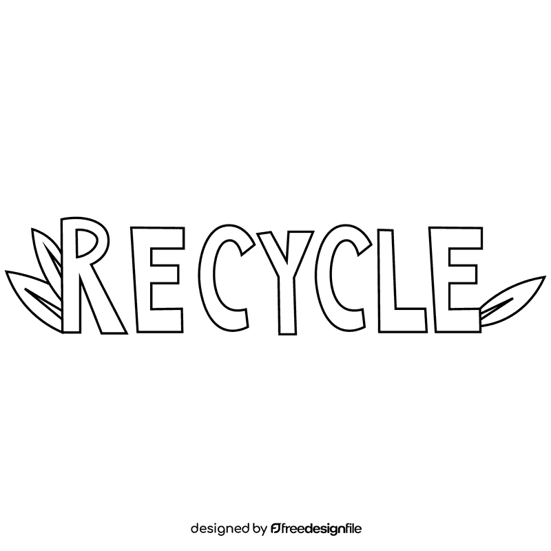 Recycle logo black and white clipart
