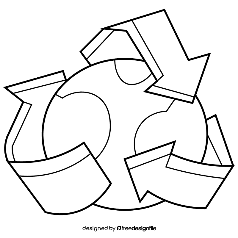 Recycle recycle black and white clipart