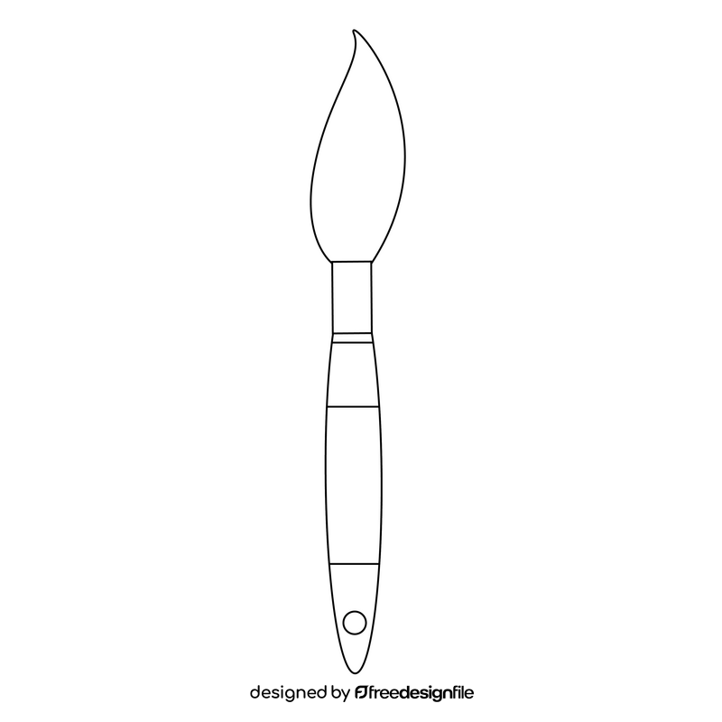 Paint brush drawing black and white clipart