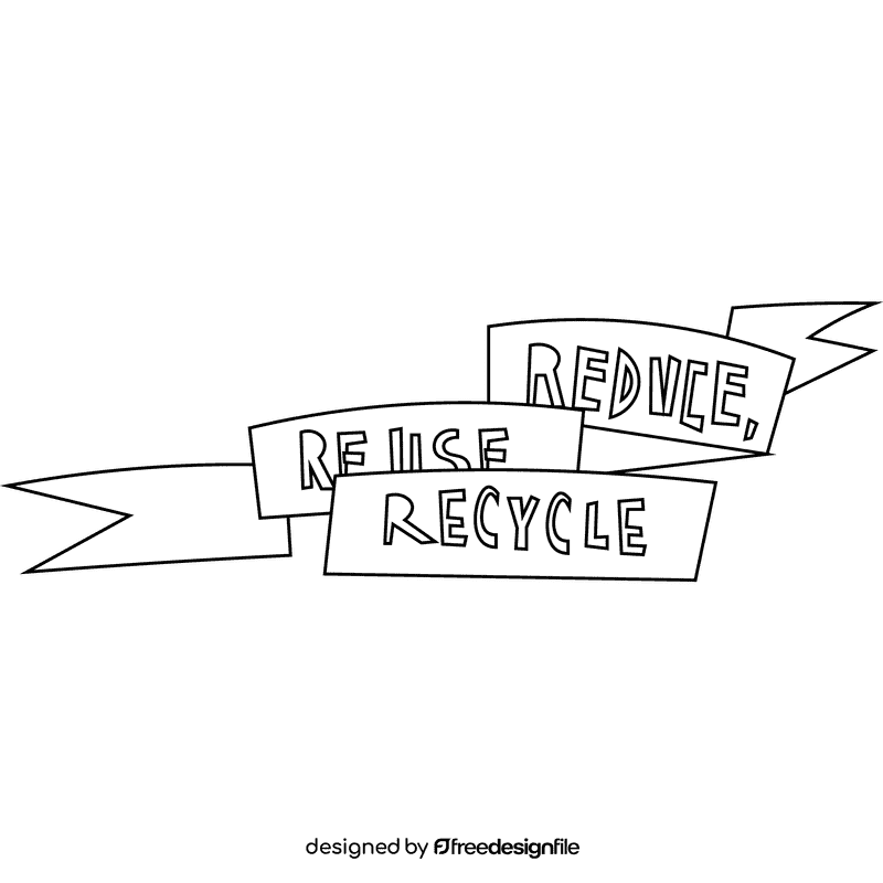 Recycle tagline black and white clipart