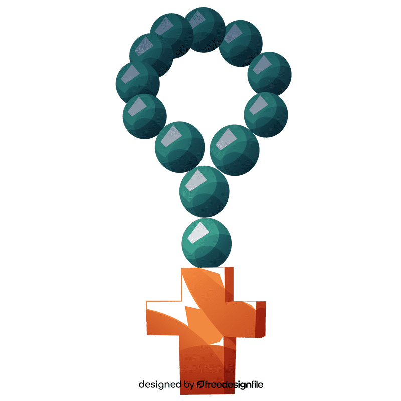 Rosary blue beads clipart