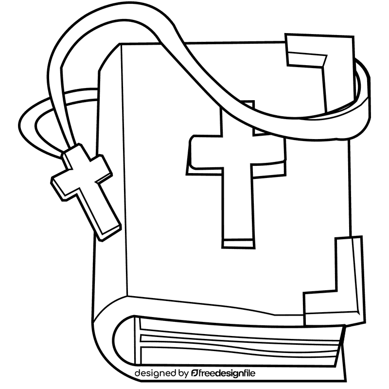 Rosary book black and white clipart