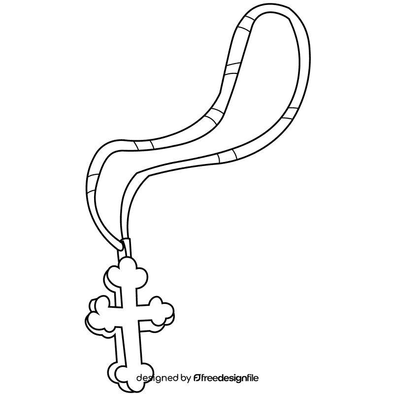 Rosary silver black and white clipart