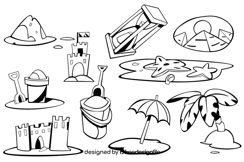 Sand black and white vector