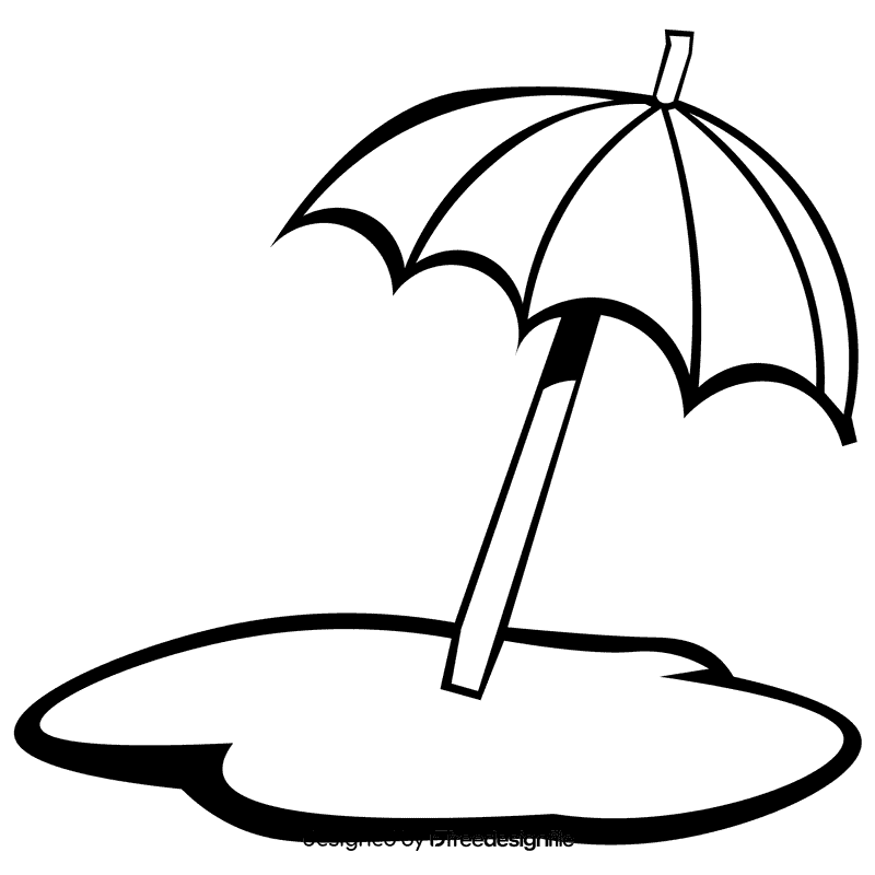 Sand ambrella black and white clipart