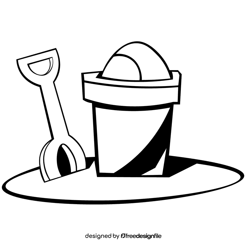 Sand bucket black and white clipart