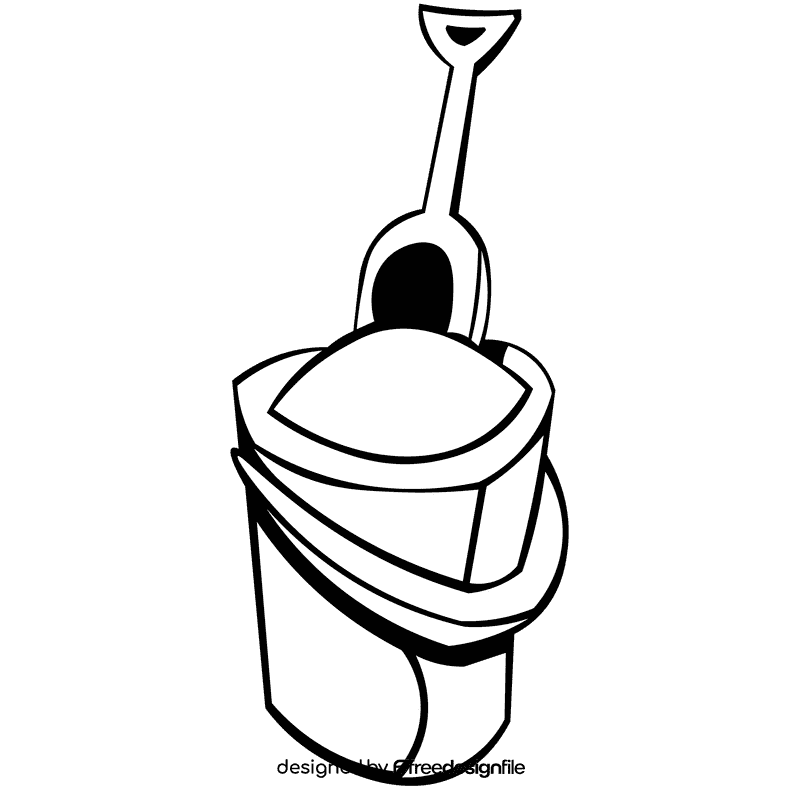 Sand bucket black and white clipart
