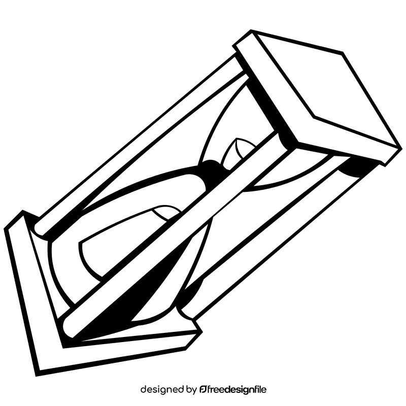 Sand hour glass black and white clipart