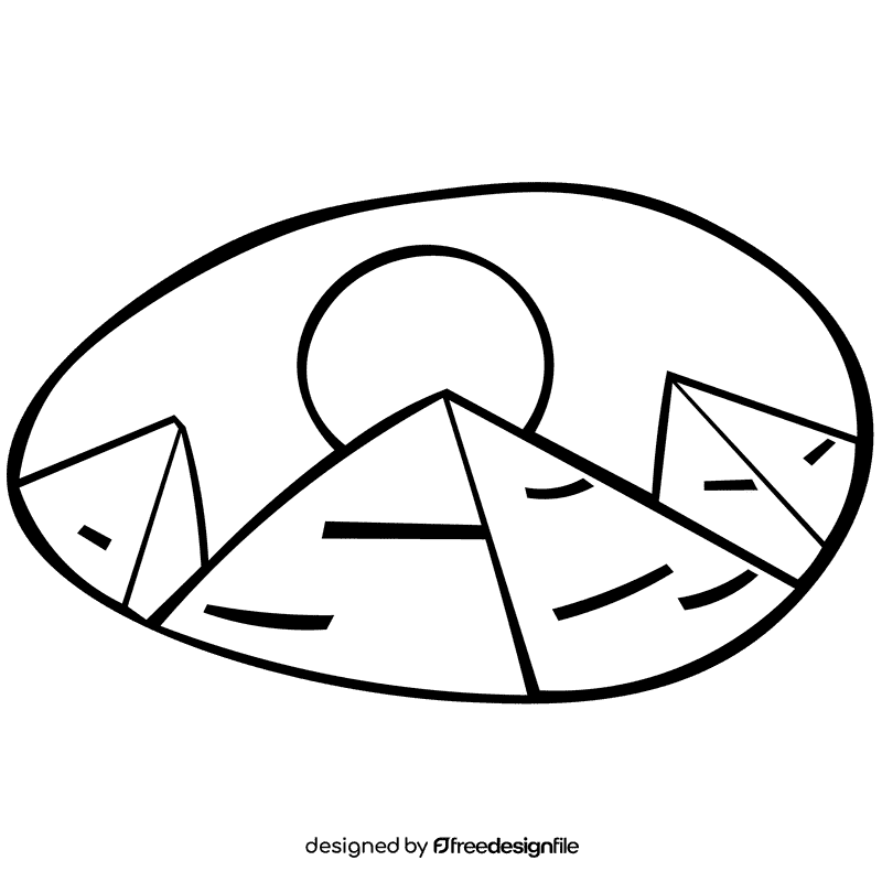 Sand pyramids black and white clipart