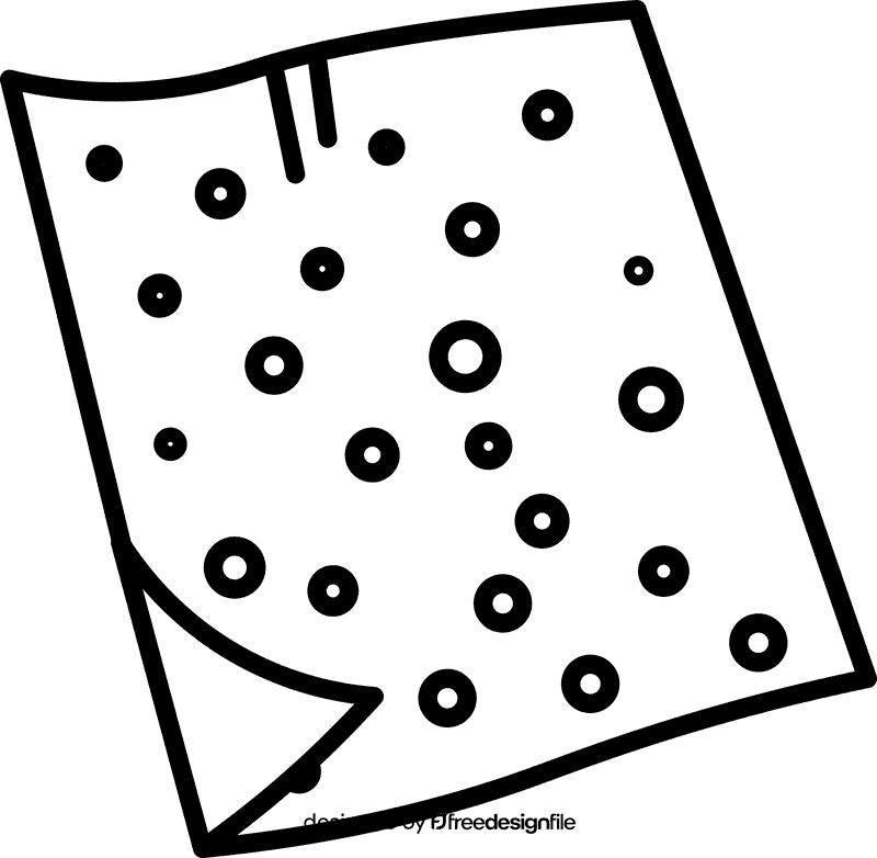 Sandpaper downfold black and white clipart