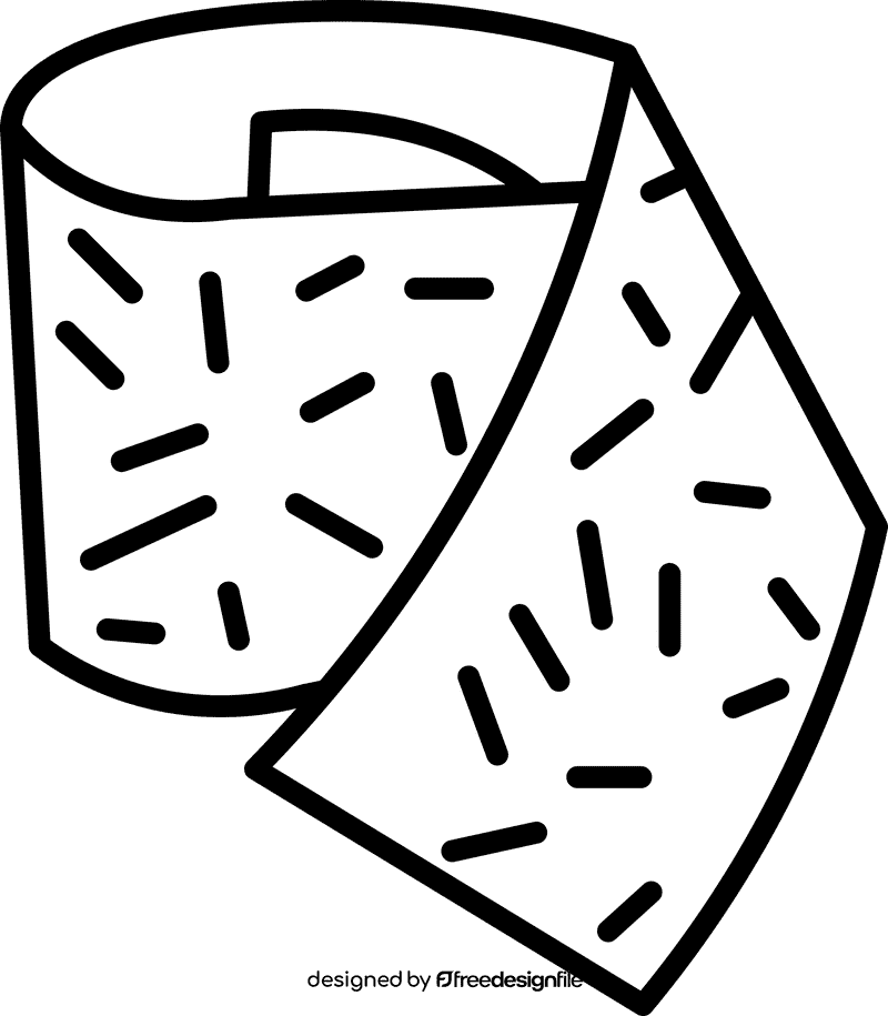 Sandpaper small roll black and white clipart