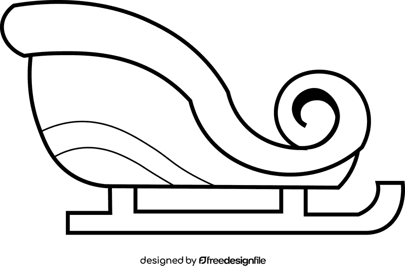 Santa sleigh festive black and white clipart