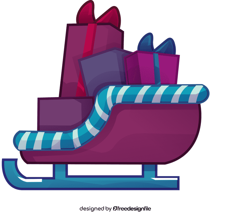 Santa sleigh gifts clipart