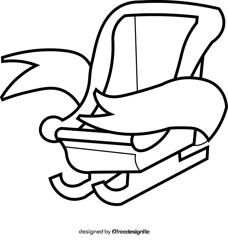 Santa sleigh hight black and white clipart