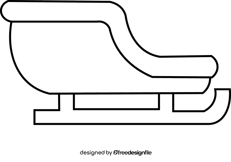 Santa sleigh sleigh black and white clipart