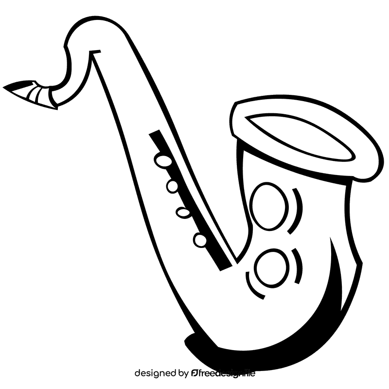 Saxophone big black and white clipart