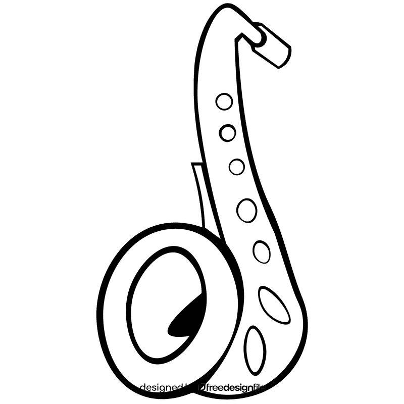 Saxophone buttons black and white clipart