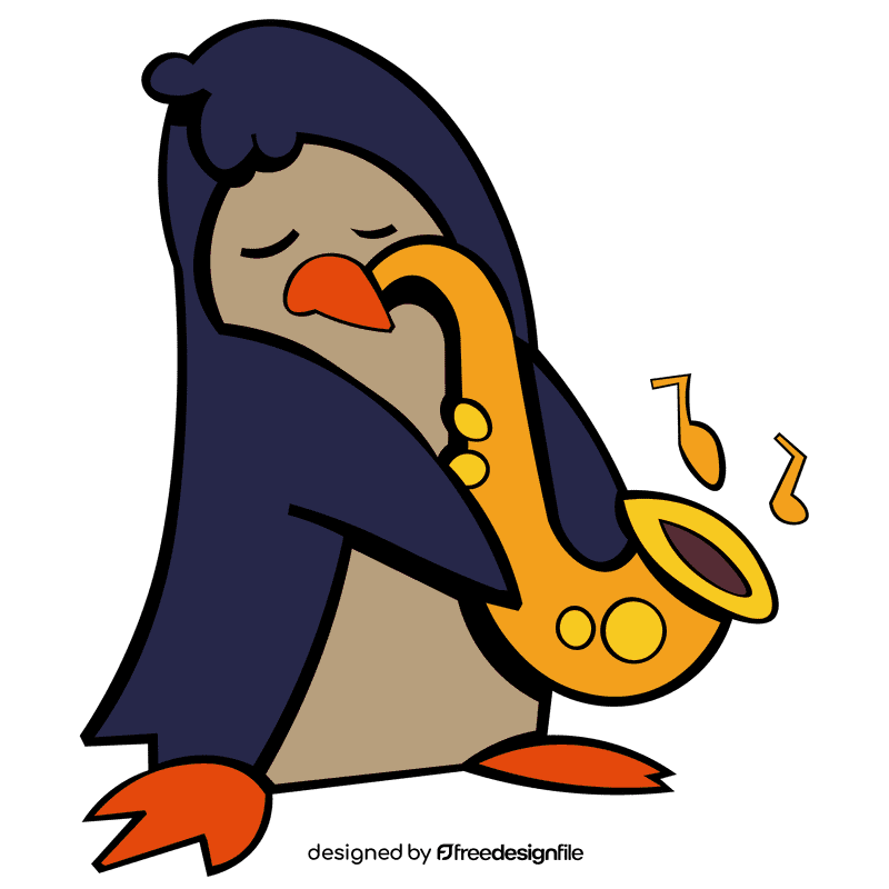 Saxophone pinguin clipart