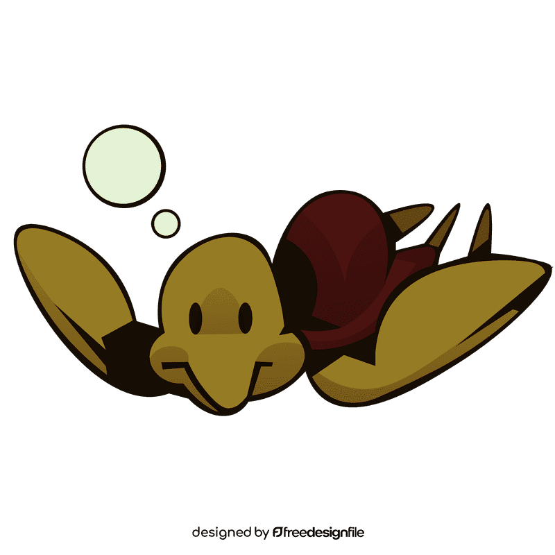 Sea turtle bubbles clipart