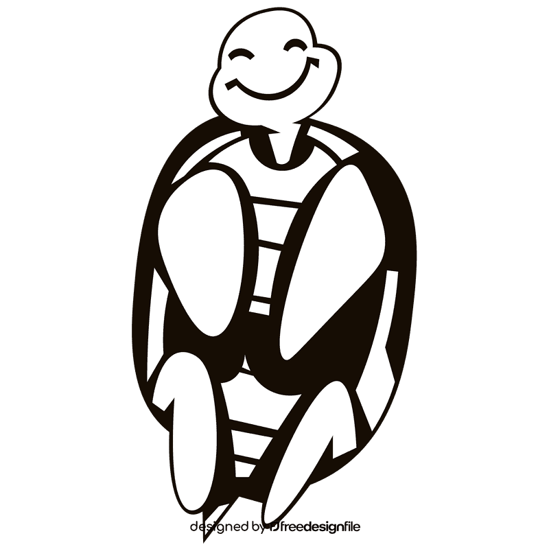 Sea turtle tummy black and white clipart