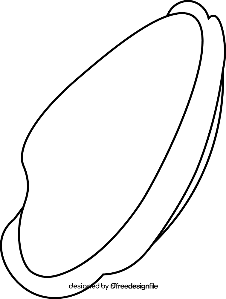 Seashell closed black and white clipart