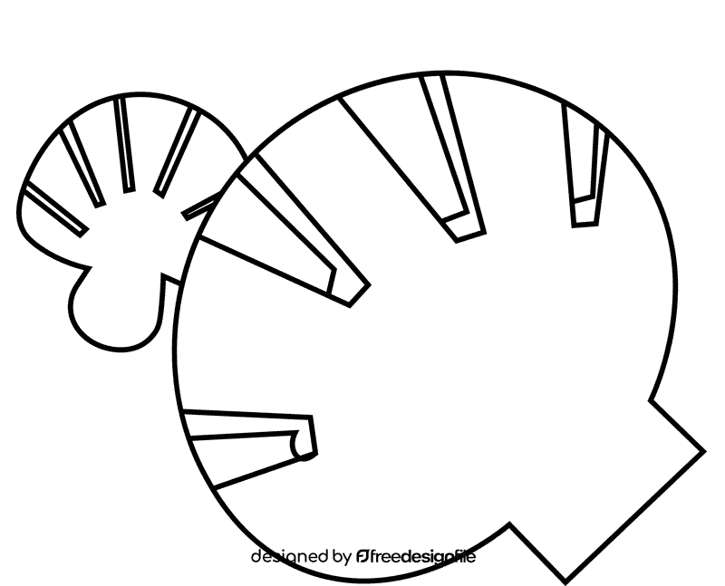 Seashell couple black and white clipart