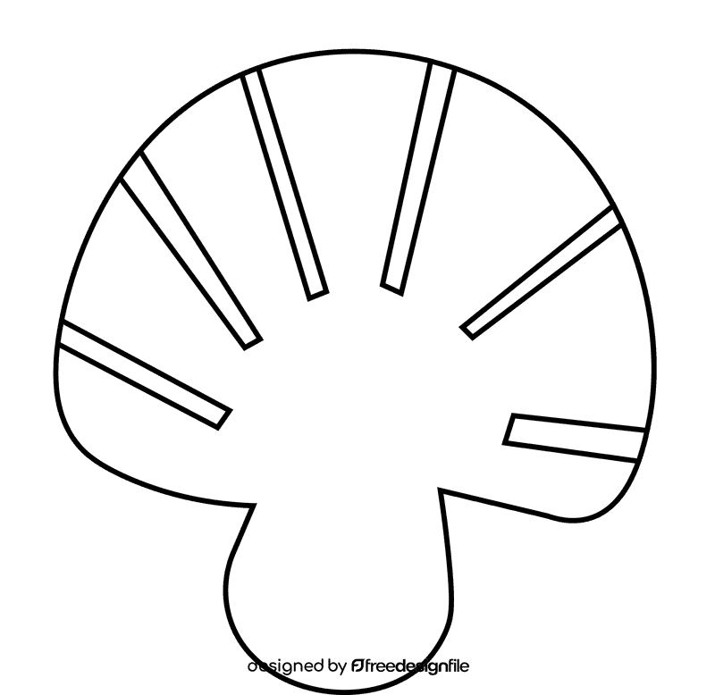 Seashell one black and white clipart