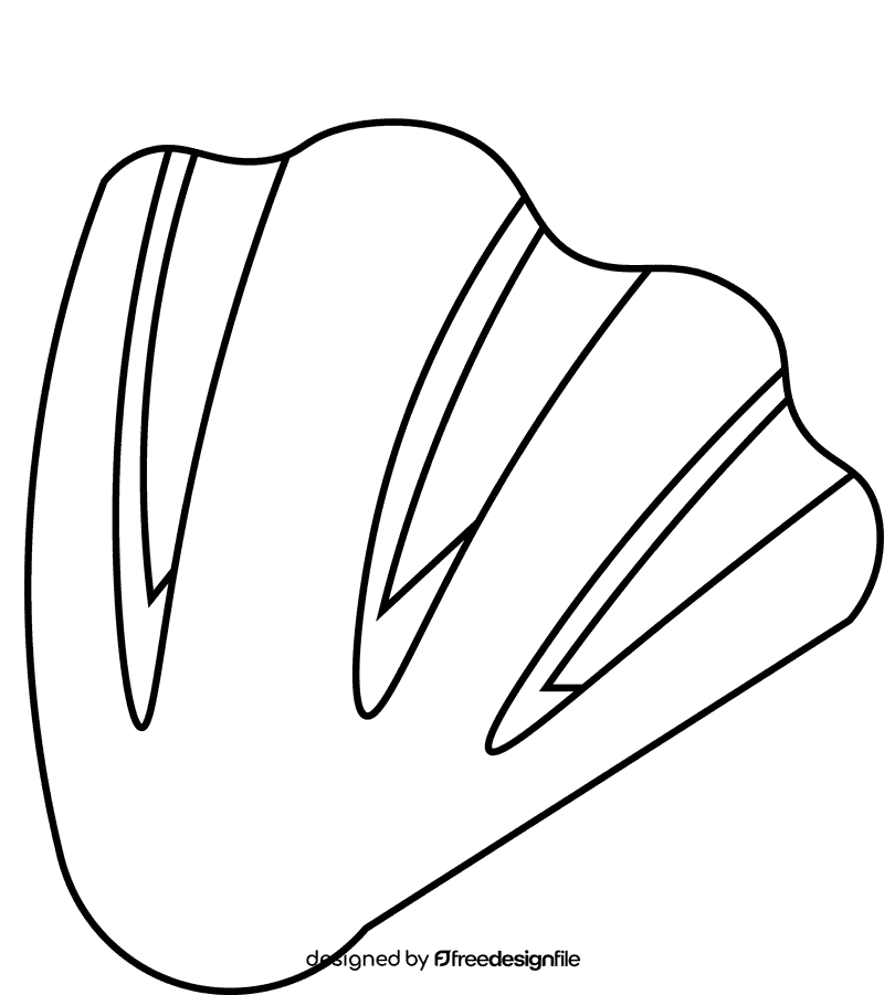 Seashell shell black and white clipart