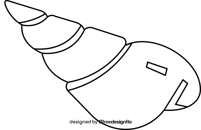 Seashell triangle black and white clipart