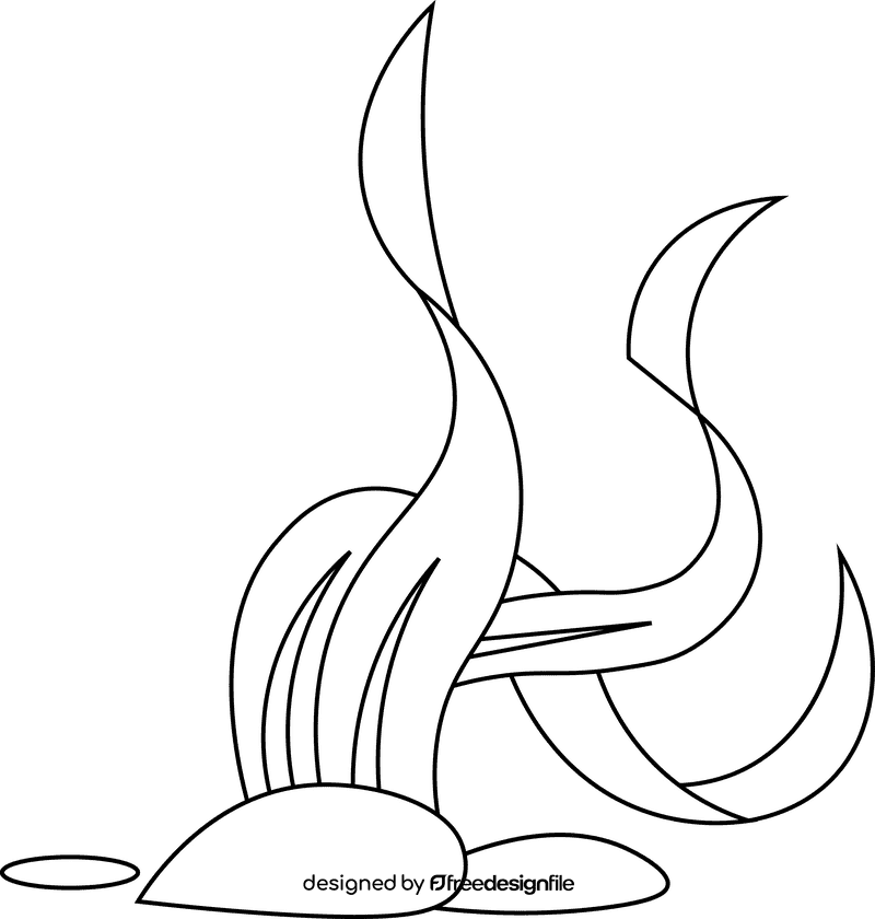 Sea weed longstones black and white clipart