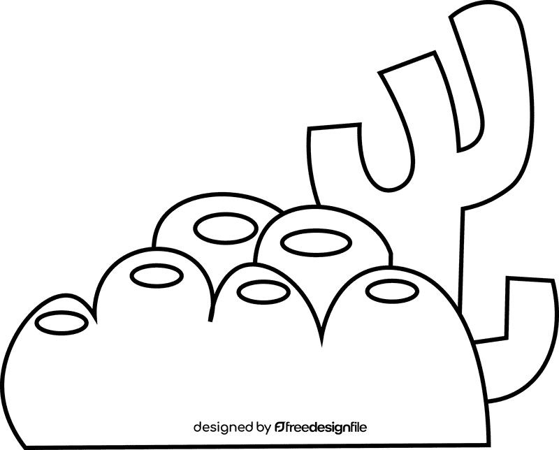 Sea weed reef black and white clipart