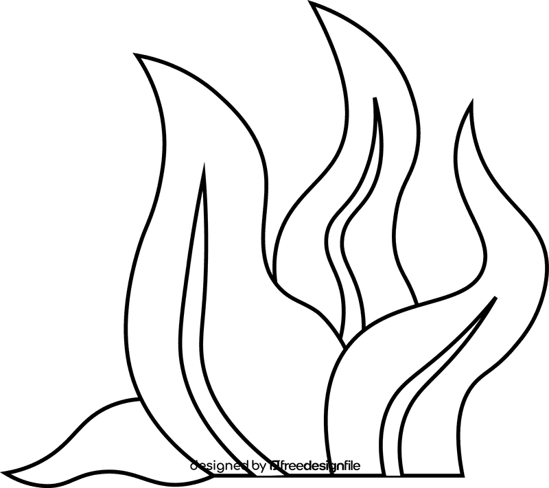 Sea weed short black and white clipart