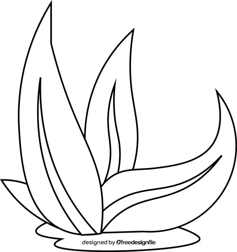 Sea weed shortstone black and white clipart