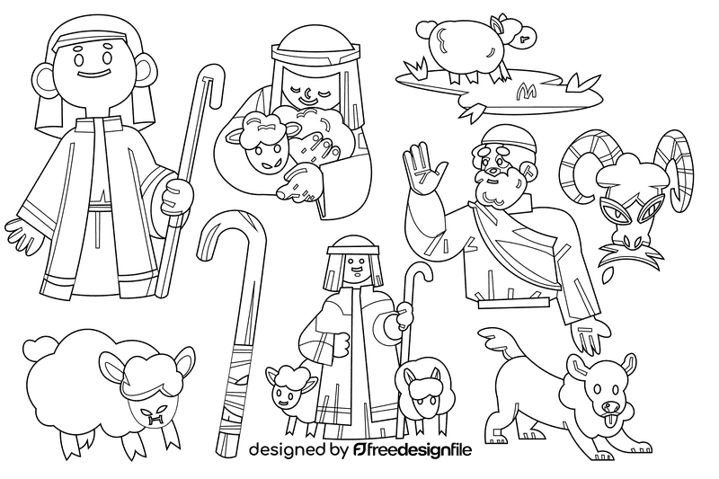 Shepherd black and white vector