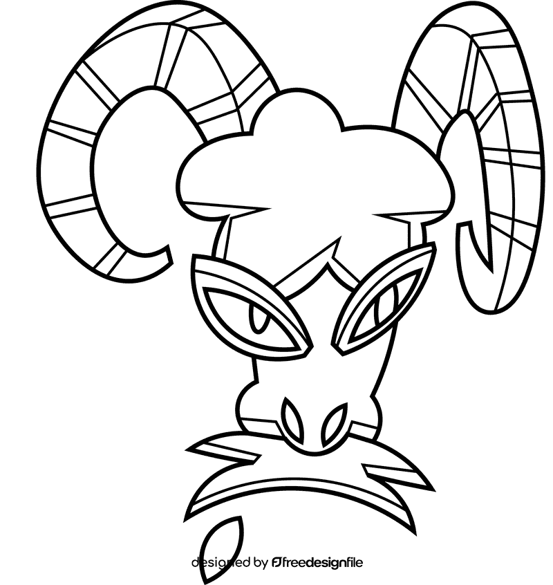 Shepherd head black and white clipart