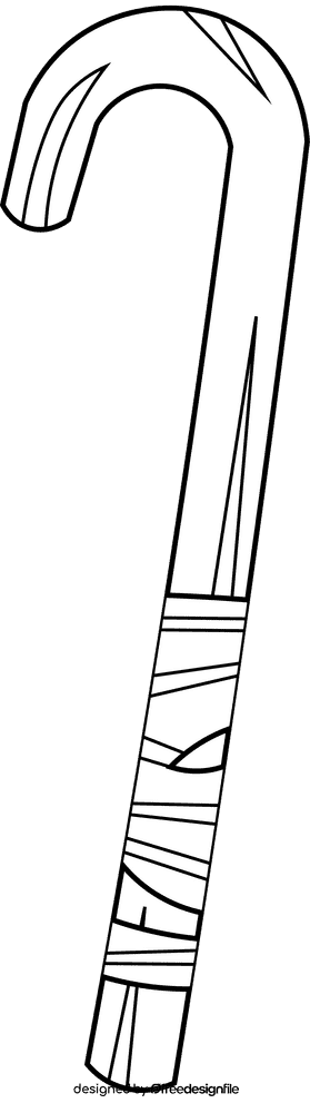 Shepherd stick black and white clipart