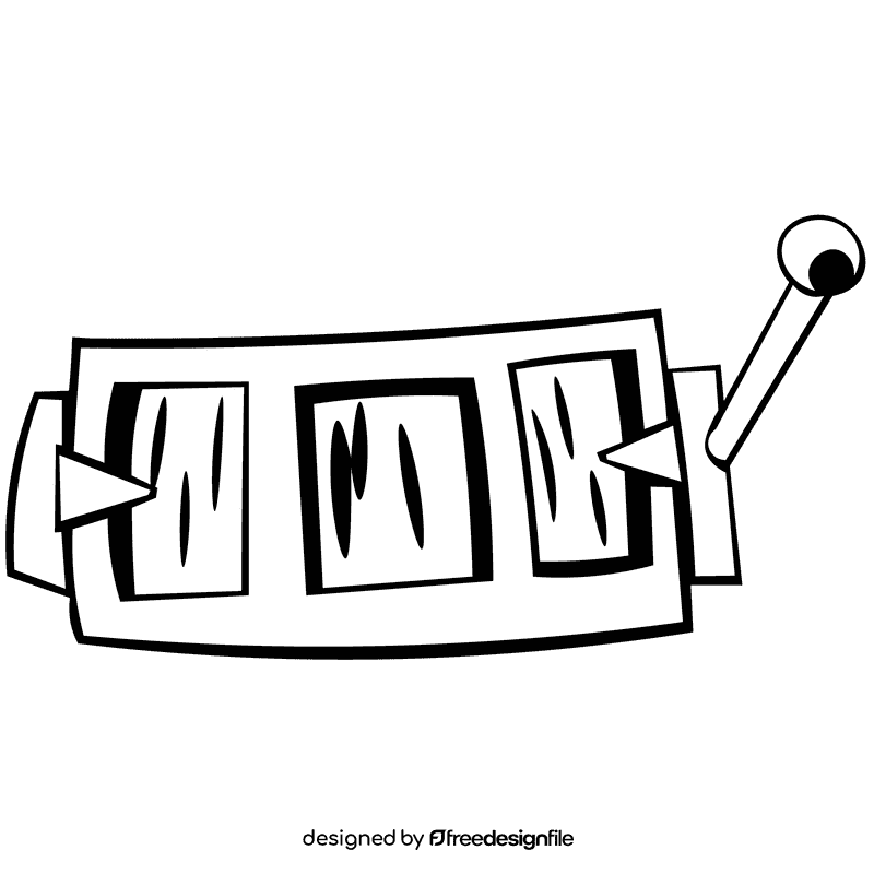 Slot machine active black and white clipart