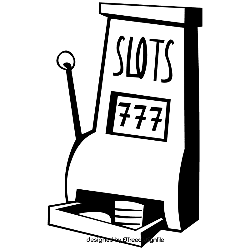 Slot machine blue black and white clipart