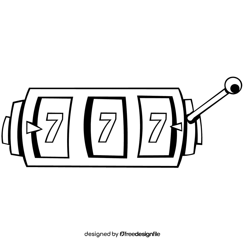Slot machine jackpot black and white clipart