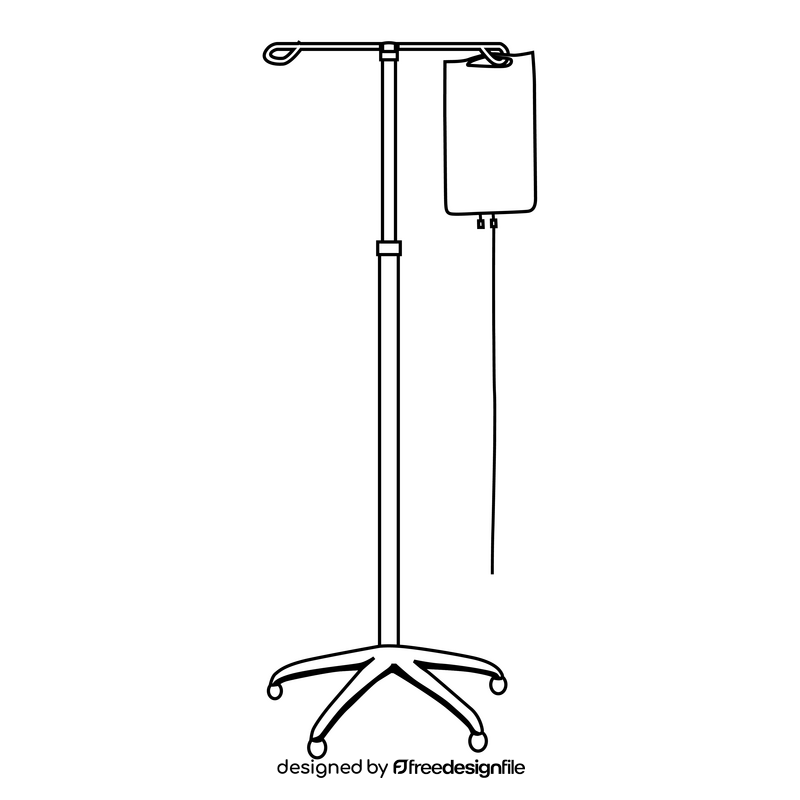 IV stand black and white clipart