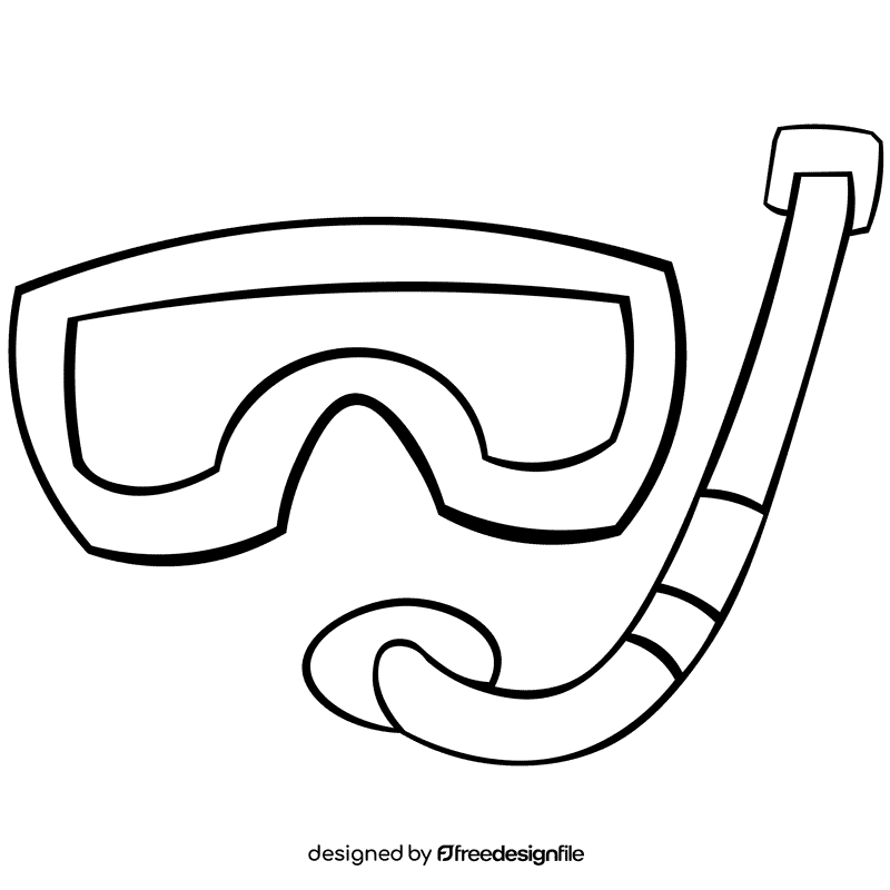 Snorkel chip black and white clipart