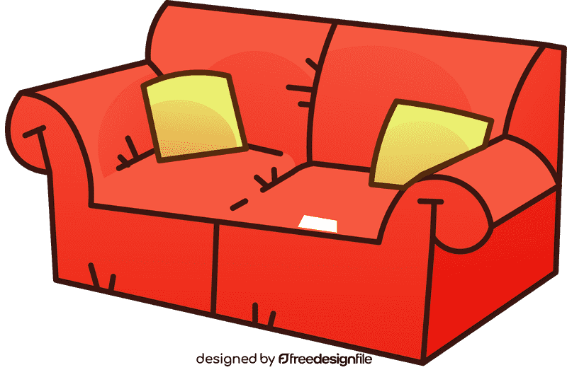 Sofa red clipart