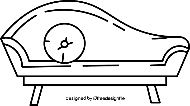 Sofa round pillow black and white clipart