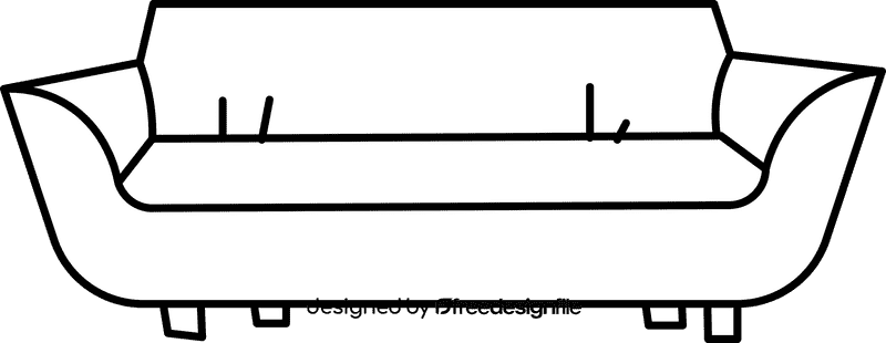 Sofa sharp black and white clipart