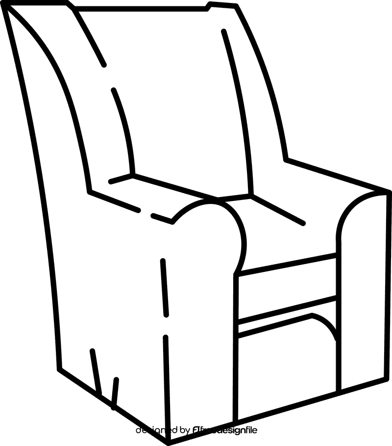 Sofa square black and white clipart