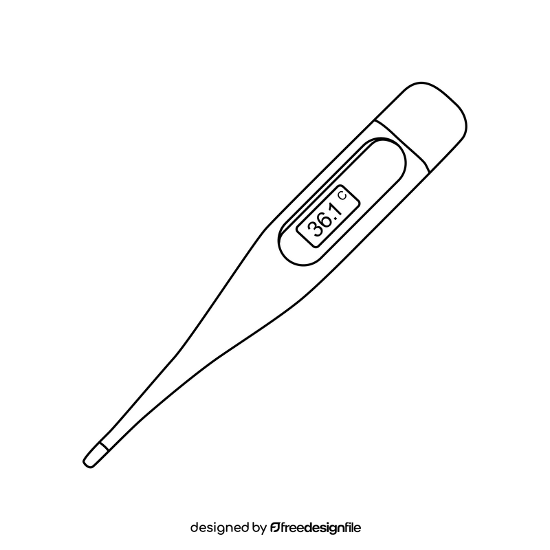 Thermometer drawing black and white clipart