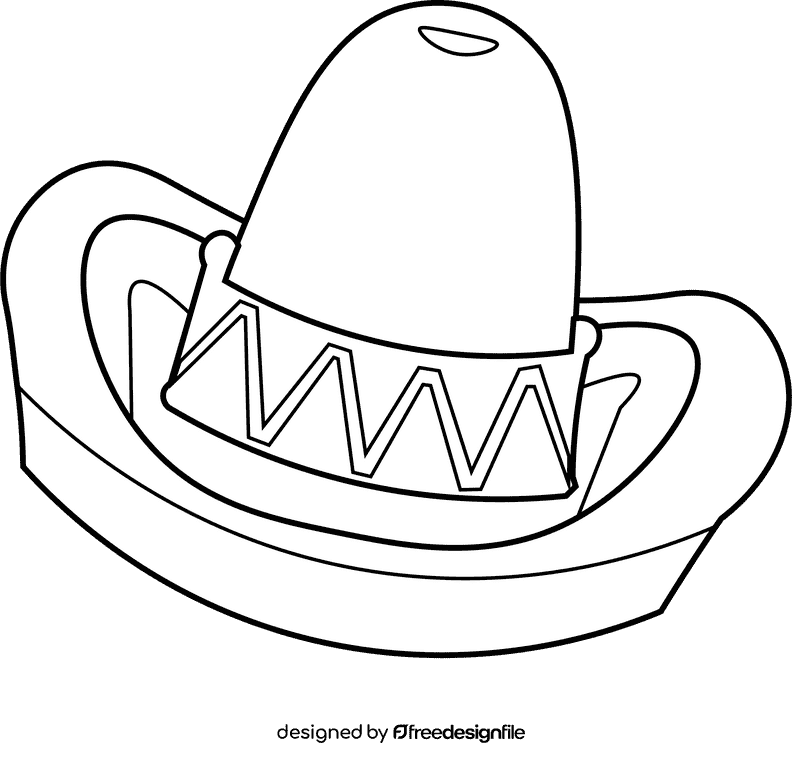 Sombrero small black and white clipart