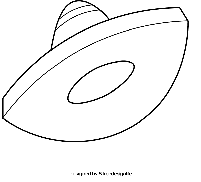 Sombrero black and white clipart