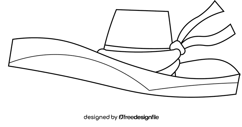 Sombrero wide black and white clipart