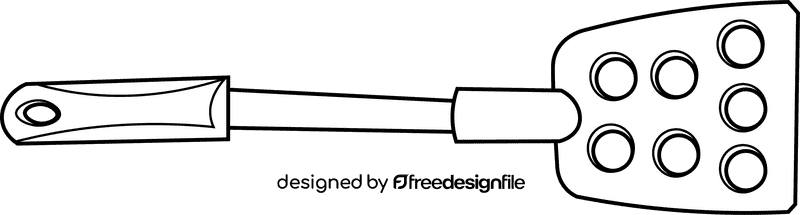 Spatula modern black and white clipart